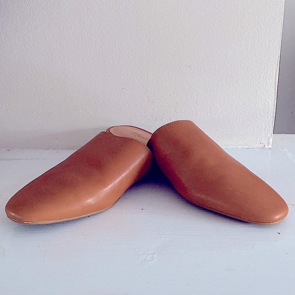 Madewell Cory leather flat mules English saddle tan size 8 - Picture 4 of 14